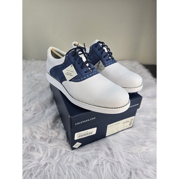 Cole Haan OG Original Grand Saddle Leather Golf Shoes Size 9 White Ensign Blue main image 6